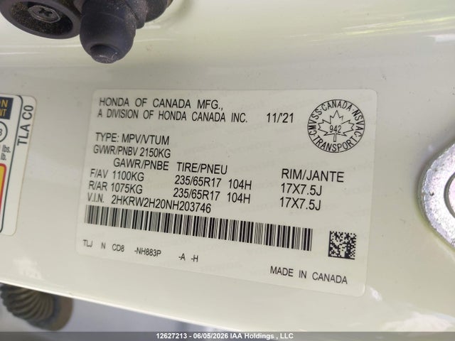 Honda CR-V LX 2022 2HKRW2H20NH203746 Image 9