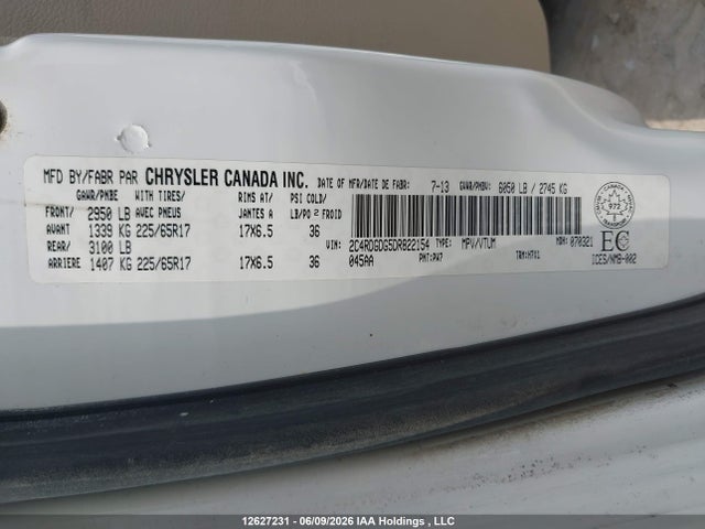 Aukcja sprzedaży 2013 Dodge Grand Caravan Crew, vin: 2C4RDGDG5DR822154, numer aukcji: 12627231