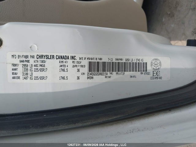 Aukcja sprzedaży 2013 Dodge Grand Caravan Crew, vin: 2C4RDGDG5DR822154, numer aukcji: 12627231