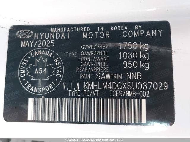 2025 Hyundai Elantra მანქანა იყიდება აუქციონზე, vin: KMHLM4DGXSU037029, აუქციონის ნომერი: 12627234