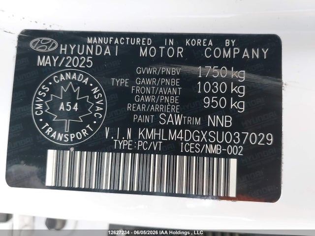 2025 Hyundai Elantra მანქანა იყიდება აუქციონზე, vin: KMHLM4DGXSU037029, აუქციონის ნომერი: 12627234