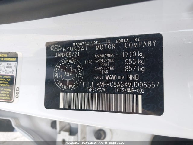 Продаж на аукціоні авто 2021 Hyundai Venue Preferred, vin: KMHRC8A3XMU096557, номер лоту: 12627262