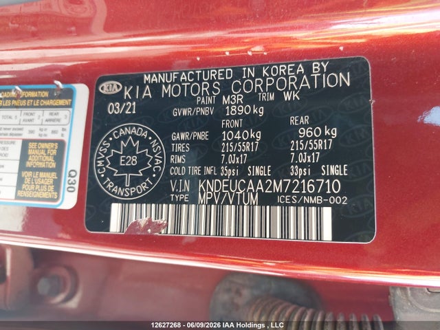 KIA SELTOS EX 2021 KNDEUCAA2M7216710 Image 9