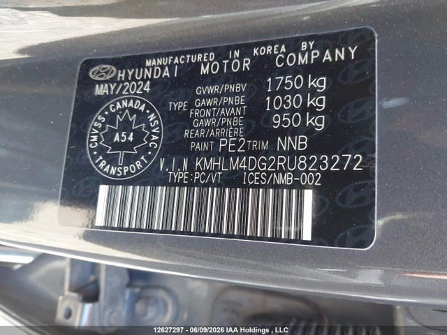 Aukcja sprzedaży 2024 Hyundai Elantra Preferred W/tech Package, vin: KMHLM4DG2RU823272, numer aukcji: 12627297