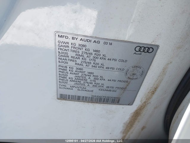 Продажа на аукционе авто 2014 Audi Q7 3.0t Sport, vin: WA1DGCFE2ED018303, номер лота: 12595101