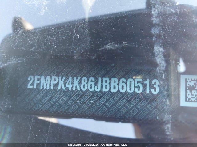 12595240 :رقم المزاد ، 2FMPK4K86JBB60513 vin ، 2018 Ford Edge Titanium مزاد بيع