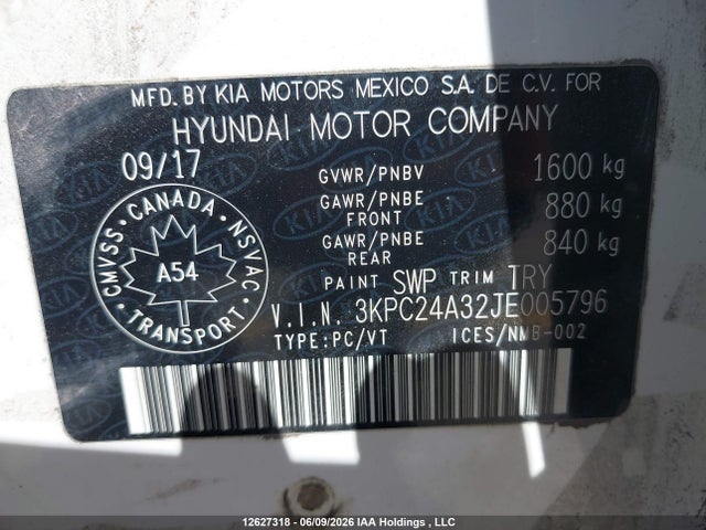 Продаж на аукціоні авто 2018 Hyundai Accent, vin: 3KPC24A32JE005796, номер лоту: 12627318