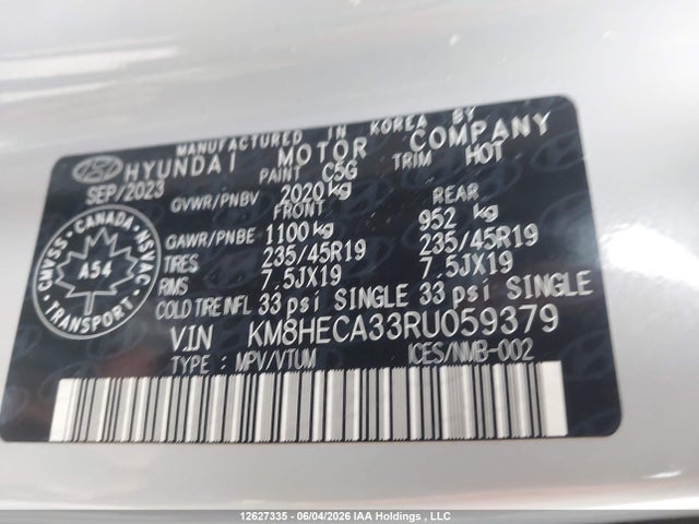 Aukcja sprzedaży 2024 Hyundai Kona 1.6t N Line Ultimate, vin: KM8HECA33RU059379, numer aukcji: 12627335