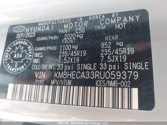 Aukcja sprzedaży 2024 Hyundai Kona 1.6t N Line Ultimate, vin: KM8HECA33RU059379, numer aukcji: 12627335
