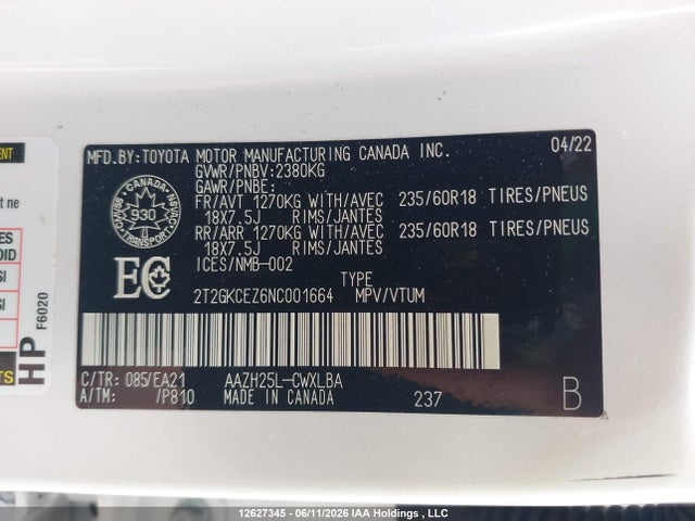 2T2GKCEZ6NC001664 Lexus Nx 350h 350h