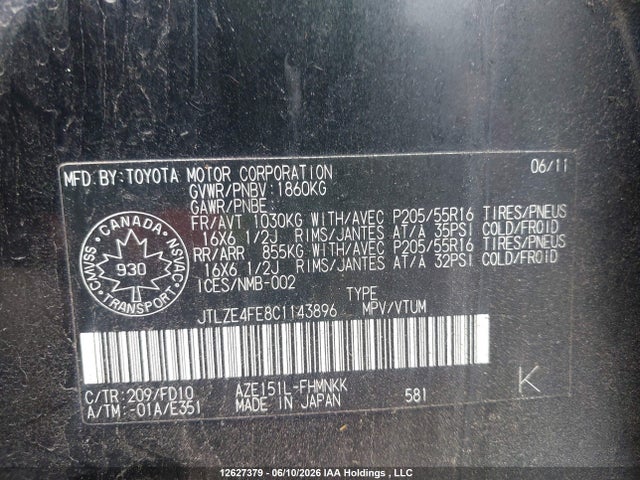2012 Toyota Scion Xb მანქანა იყიდება აუქციონზე, vin: JTLZE4FE8C1143896, აუქციონის ნომერი: 12627379