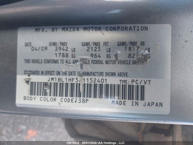 Auction sale of the 2010 Mazda Mazda3 Gx, vin: JM1BL1HF5A1152401, lot number: 12618532
