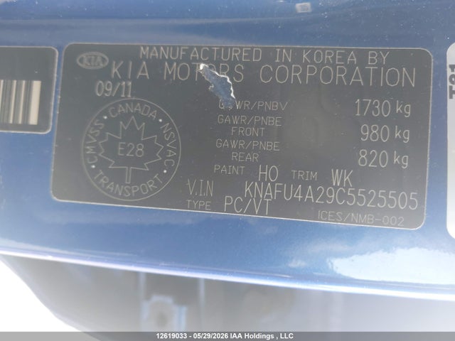 Aukcja sprzedaży 2012 Kia Forte 2.0l Ex, vin: KNAFU4A29C5525505, numer aukcji: 12619033