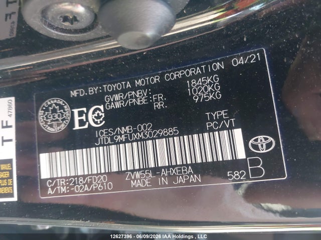 Toyota Prius 2021 JTDL9MFUXM3029885 Image 9