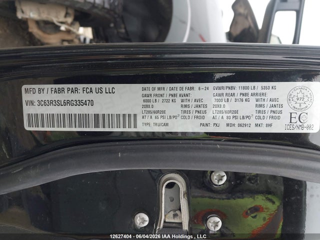 Продажа на аукционе авто 2024 Ram 3500 Limited, vin: 3C63R3SL6RG335470, номер лота: 12627404