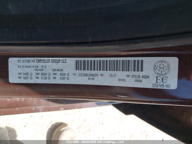 Продаж на аукціоні авто 2013 Chrysler 200 Lx, vin: 1C3CCBAB1DN506370, номер лоту: 12327695