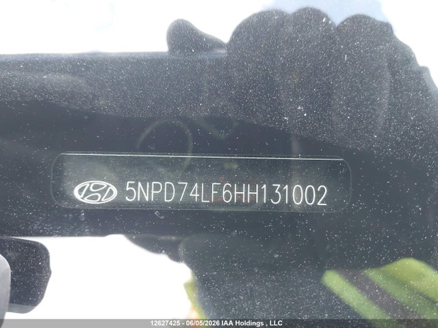 12627425 :رقم المزاد ، 5NPD74LF6HH131002 vin ، 2017 Hyundai Elantra Le مزاد بيع