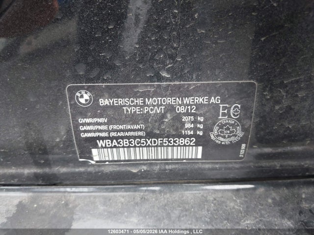 Продаж на аукціоні авто 2013 Bmw 328i Xdrive/xdrive Classic Line, vin: WBA3B3C5XDF533862, номер лоту: 12603471