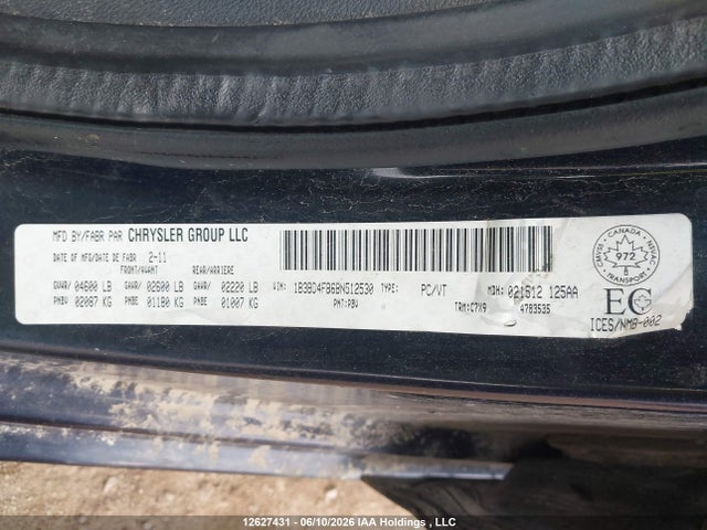 Продаж на аукціоні авто 2011 Dodge Avenger Se, vin: 1B3BD4FB6BN512530, номер лоту: 12627431