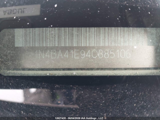 12627435 :رقم المزاد ، 1N4BA41E94C885106 vin ، 2004 Nissan Maxima Se/sl مزاد بيع