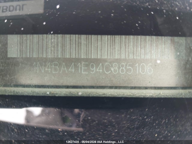 12627435 :رقم المزاد ، 1N4BA41E94C885106 vin ، 2004 Nissan Maxima Se/sl مزاد بيع