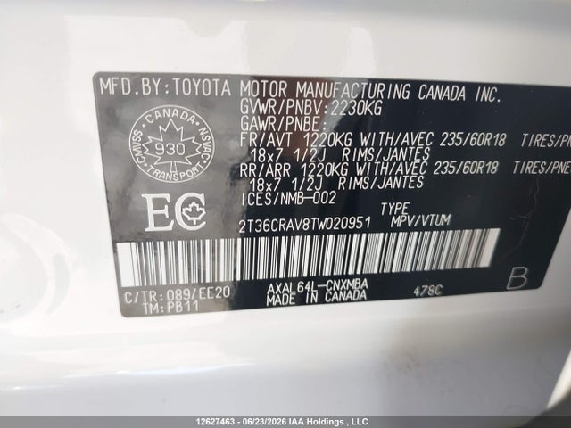 2026 Toyota Rav4 Xle მანქანა იყიდება აუქციონზე, vin: 2T36CRAV8TW020951, აუქციონის ნომერი: 12627463