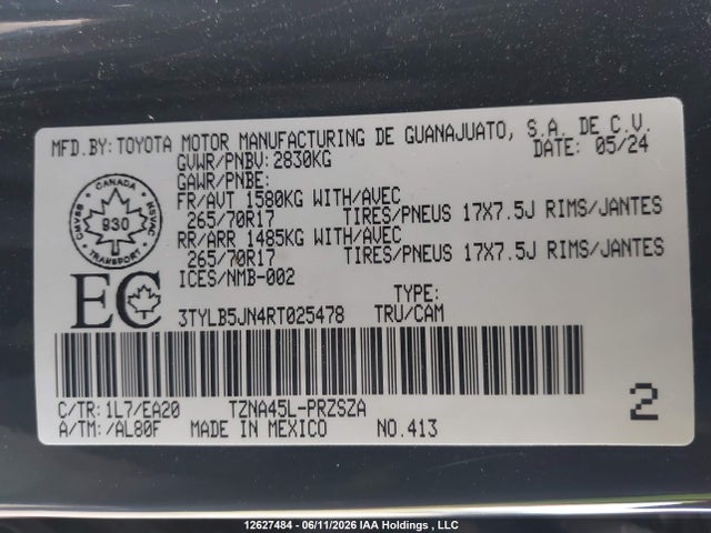 3TYLB5JN4RT025478 Toyota Tacoma