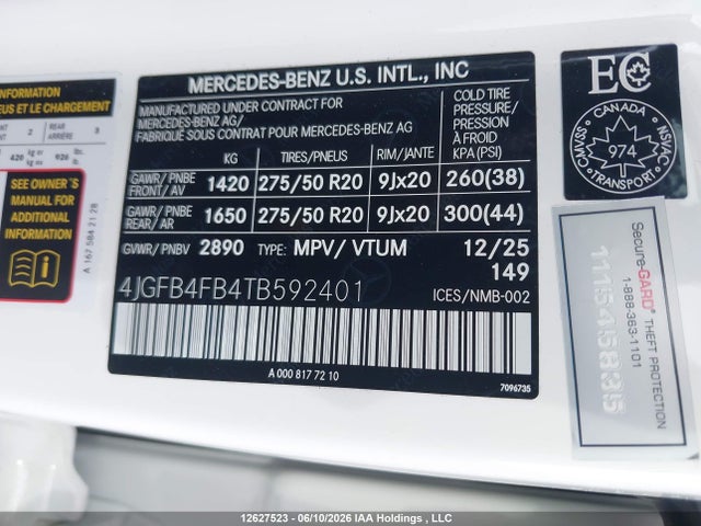 Продаж на аукціоні авто 2026 Mercedes-benz Gle 350 4matic, vin: 4JGFB4FB4TB592401, номер лоту: 12627523