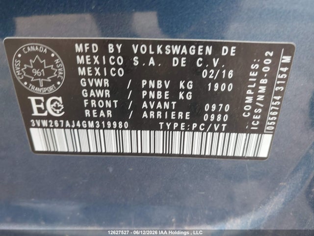 Volkswagen Jetta 2016 3VW267AJ4GM319980 Image 9