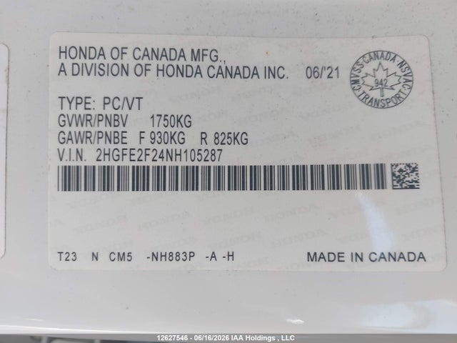 Honda Civic Lx 2022 2HGFE2F24NH105287 Image 9