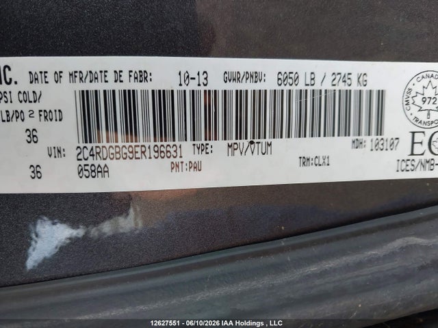 Aukcja sprzedaży 2014 Dodge Grand Caravan Se/sxt, vin: 2C4RDGBG9ER196631, numer aukcji: 12627551