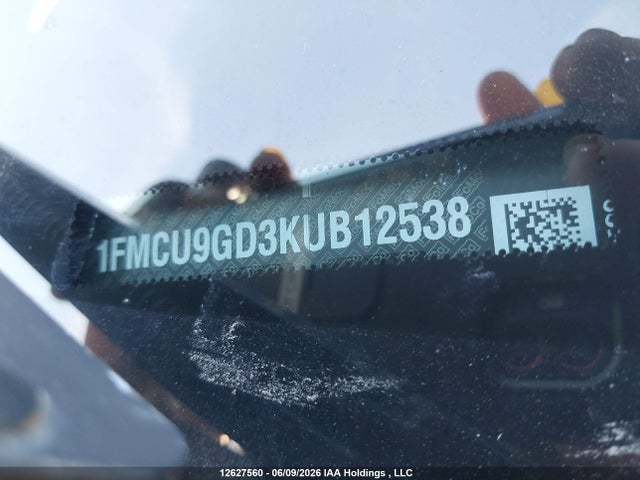 Продажа на аукционе авто 2019 Ford Escape Se, vin: 1FMCU9GD3KUB12538, номер лота: 12627560