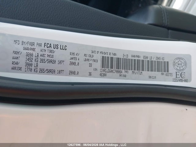 Dodge DURANGO GT 2019 1C4RDJDG0KC708064 Image 19
