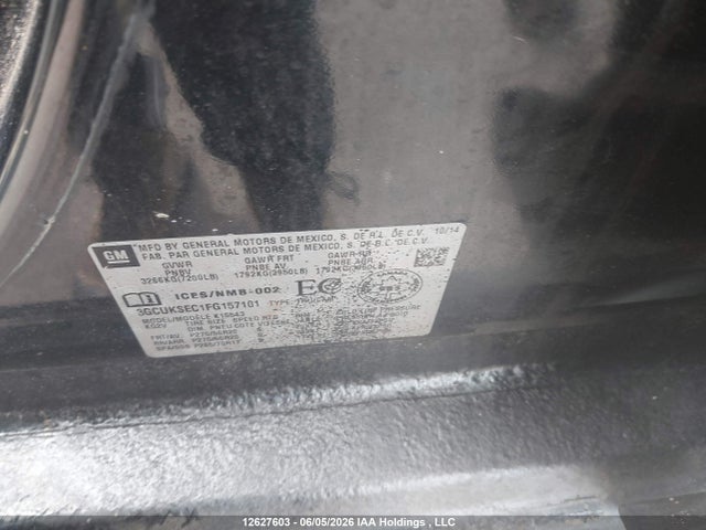 12627603 :رقم المزاد ، 3GCUKSEC1FG157101 vin ، 2015 Chevrolet Silverado 1500 1lz/2lz/ltz مزاد بيع
