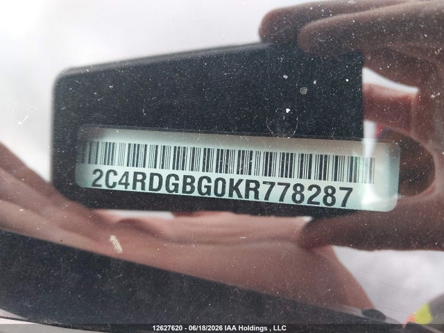 2019 Dodge Grand Caravan Cvp/sxt მანქანა იყიდება აუქციონზე, vin: 2C4RDGBG0KR778287, აუქციონის ნომერი: 12627620