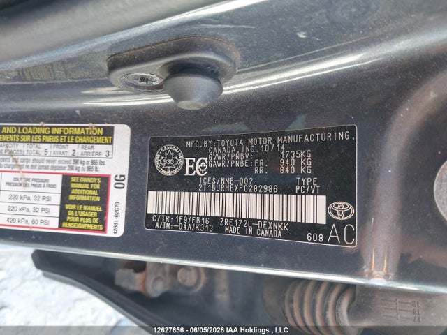 Продажа на аукционе авто 2015 Toyota Corolla L/le/le Pls/prm/s/s Pls, vin: 2T1BURHEXFC282986, номер лота: 12627656