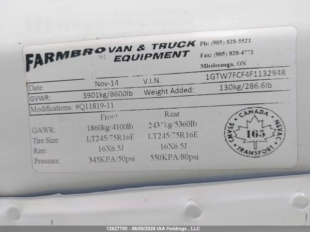 GMC Savana 2500 1wt 2015 1GTW7FCF4F1132948 Image 18