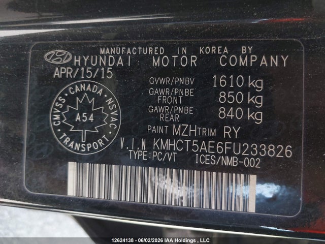 Продажа на аукционе авто 2015 Hyundai Accent Gl, vin: KMHCT5AE6FU233826, номер лота: 12624138