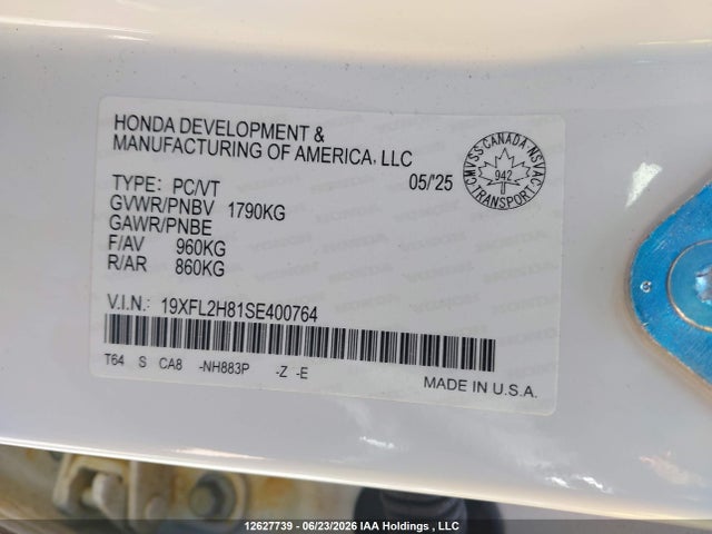 Aukcja sprzedaży 2025 Honda Civic Sport, vin: 19XFL2H81SE400764, numer aukcji: 12627739