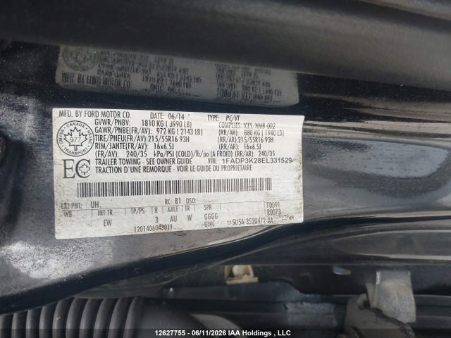 Ford FOCUS SE 2014 1FADP3K28EL331529 Image 9