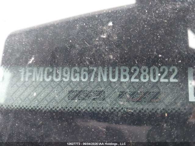 12627773 :رقم المزاد ، 1FMCU9G67NUB28022 vin ، 2022 Ford Escape Se مزاد بيع