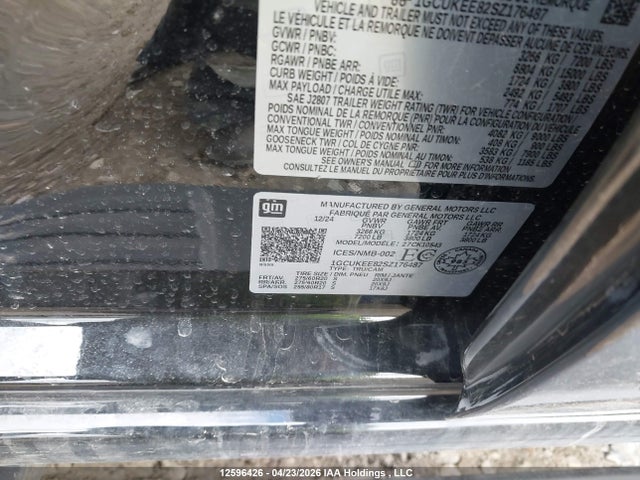 Aukcja sprzedaży 2025 Chevrolet Silverado 1500 4wd Rst, vin: 1GCUKEE82SZ176487, numer aukcji: 12596426