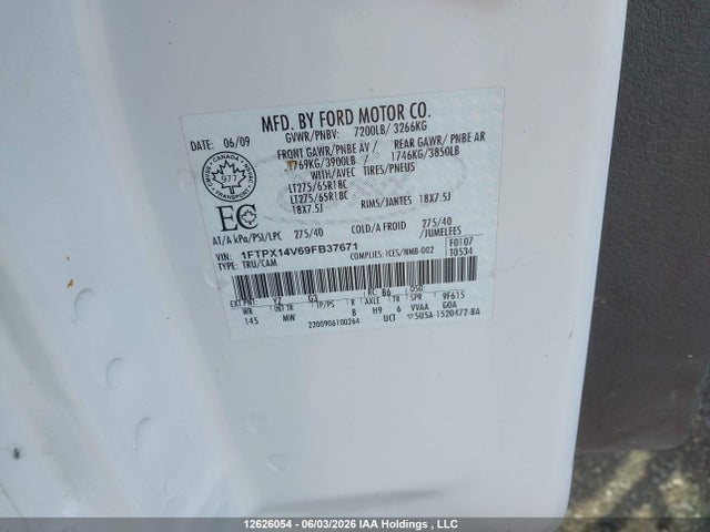 Продаж на аукціоні авто 2009 Ford F-150 Lariat/xl/xlt, vin: 1FTPX14V69FB37671, номер лоту: 12626054