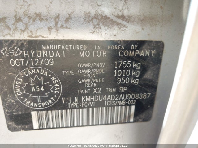 Продаж на аукціоні авто 2010 Hyundai Elantra Blue/gls/se, vin: KMHDU4AD2AU908387, номер лоту: 12627781