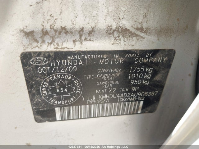 Продаж на аукціоні авто 2010 Hyundai Elantra Blue/gls/se, vin: KMHDU4AD2AU908387, номер лоту: 12627781
