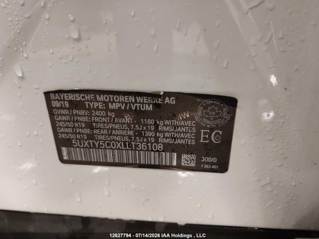 5UXTY5C0XLLT36108 BMW X3 Xdrive30i
