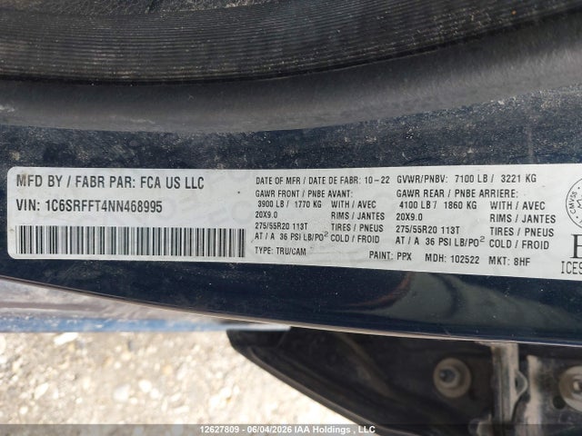 1C6SRFFT4NN468995 RAM 1500 Big Horn/lone Star