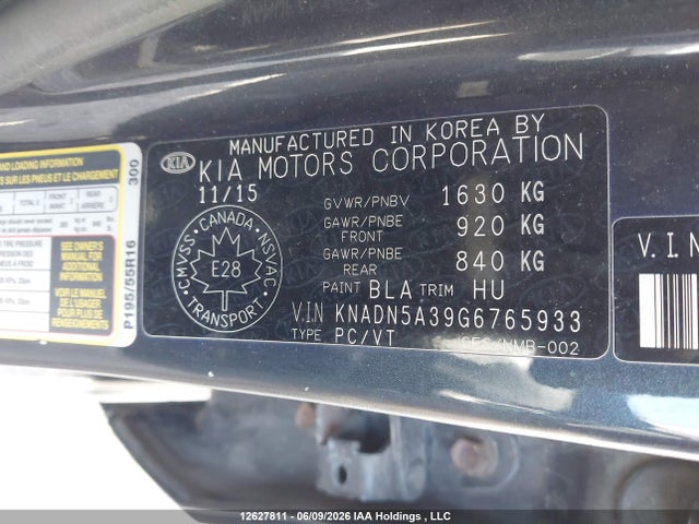 2016 Kia Rio Ex/sx მანქანა იყიდება აუქციონზე, vin: KNADN5A39G6765933, აუქციონის ნომერი: 12627811