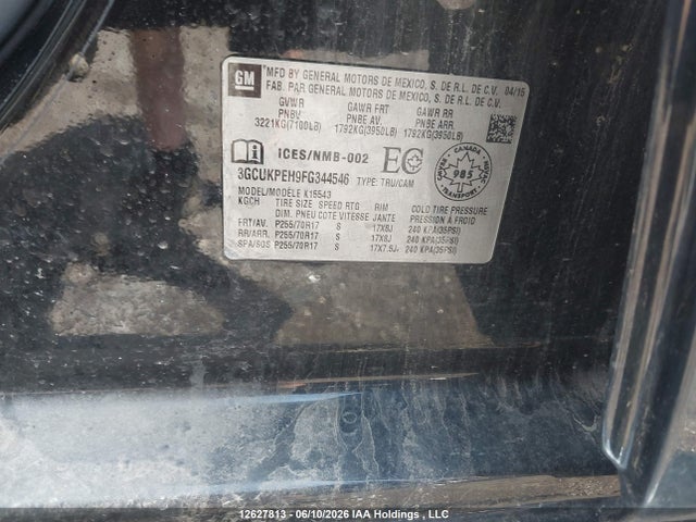 Aukcja sprzedaży 2015 Chevrolet Silverado K1500, vin: 3GCUKPEH9FG344546, numer aukcji: 12627813