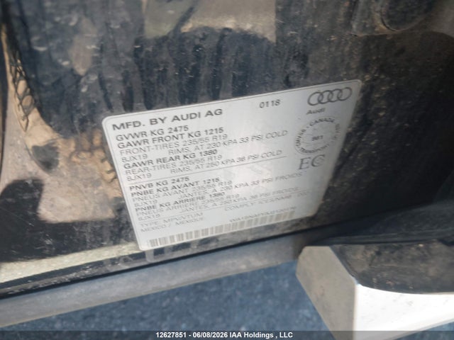 WA1BNAFY3J2120176 Audi Q5 2.0t Progressiv